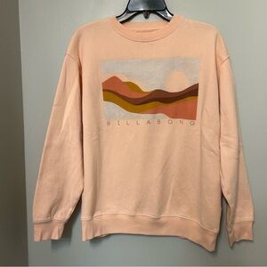 Billabong Women’s Peach Crewneck Sweatshirt EUC Medium Outdoor Boho Hiking